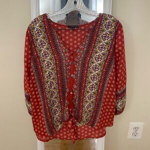 West Kei Talina Front tie Blouse | Size M |